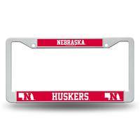 Nebraska Cornhuskers White Plastic License Plate Frame