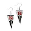 Nebraska Cornhuskers Dangler Earrings - Pennant