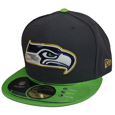 Seattle Seahawks New Era 5950 Gold Coil Fitted Hat