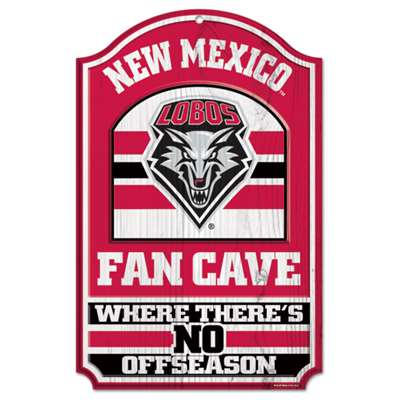 New Mexico Lobos Fan Cave Wood Sign