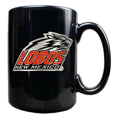 New Mexico Lobos 15oz Black Ceramic Mug