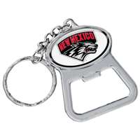 New Mexico Lobos Metal Key Chain And Bottle Opener W/domed Insert