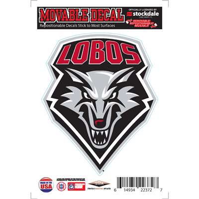 New Mexico Lobos Repositionable Vinyl Decal