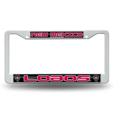 New Mexico Lobos White Plastic License Plate Frame