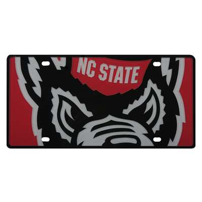North Carolina State Wolfpack Full Color Mega Inlay License Plate