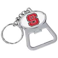 North Carolina State Wolfpack Metal Key Chain And Bottle Opener W/domed Insert