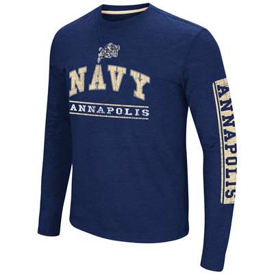 Navy Midshipmen Colosseum Sky Box L/S T-Shirt - Arch Print