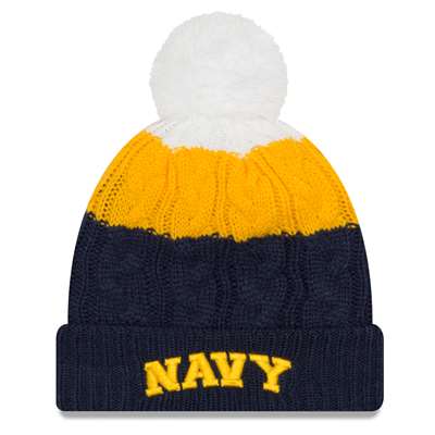 Navy Midshipmen New Era Women's Layered Up Pom Knit Beanie