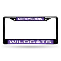 Northwestern Wildcats Inlaid Acrylic Black License Plate Frame