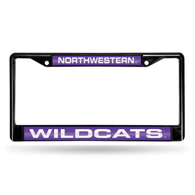 Northwestern Wildcats Inlaid Acrylic Black License Plate Frame