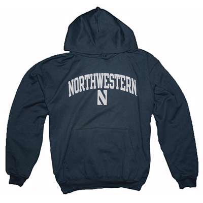 Northwestern Wildcats Hooded Sweatshirt By Champion, Arched Print, Navy