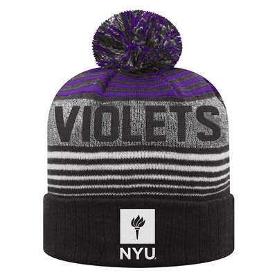 NYU Violets Top of the World Overt Cuff Knit Beanie