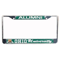 Ohio Bobcats Alumni Metal License Plate Frame W/domed Insert