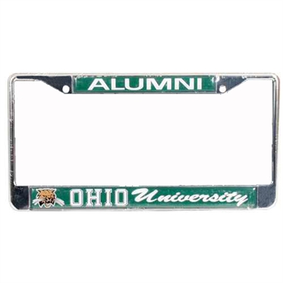 Ohio Bobcats Alumni Metal License Plate Frame W/domed Insert