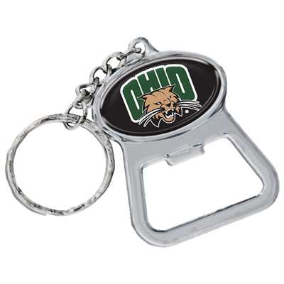 Ohio Bobcats Metal Key Chain And Bottle Opener W/domed Insert