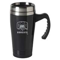 Ohio Bobcats Engraved 16oz Stainless Steel Travel Mug - Black