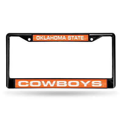Oklahoma State Cowboys  Inlaid Acrylic Black License Plate Frame