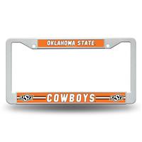 Oklahoma State Cowboys White Plastic License Plate Frame