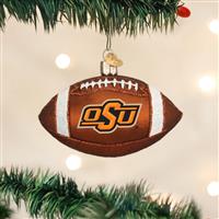 Oklahoma State Cowboys Glass Christmas Ornament - Football