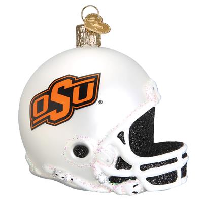Oklahoma State Cowboys Glass Christmas Ornament - Football Helmet