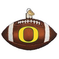 Oregon Ducks Glass Christmas Ornament - Football