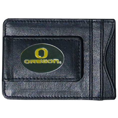Oregon Ducks Leather Cash Money Clip And Cardholder