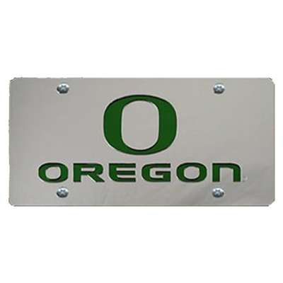 Oregon Ducks Inlaid Acrylic License Plate - Silver Mirror Background