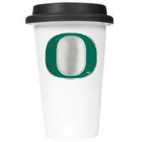 Oregon Ducks Ceramic Travel Mug w/Rubber Lid