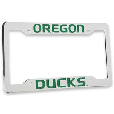 Oregon Ducks Chrome Plastic License Plate Frame