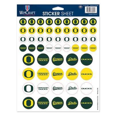 Oregon Ducks Vinyl Sticker Sheet - 56 Stickers