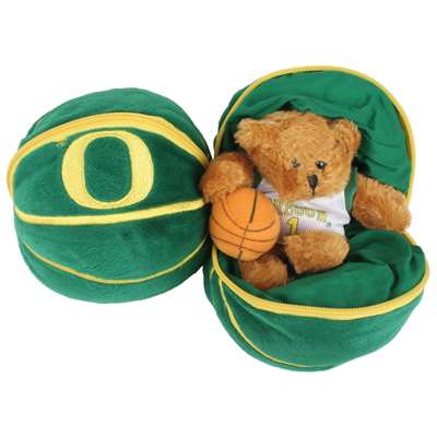 Oregon Ducks Stuffed Bear in a Ball - Basketball