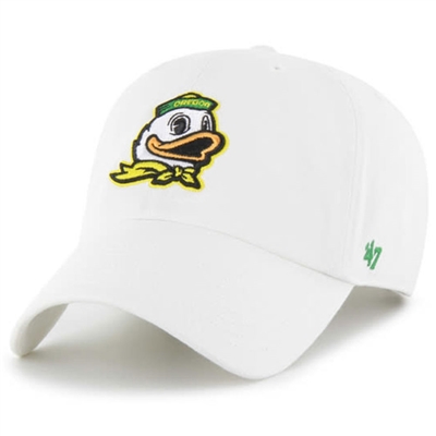 Oregon Ducks 47 Brand Clean Up Adjustable Hat - Wh