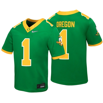 Nike Oregon Ducks Youth Replica Football Jersey - #1 - Apple Green
