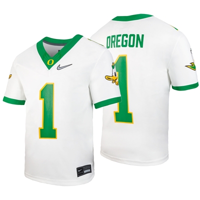 Nike Oregon Ducks Youth Replica Football Jersey - #1 - White