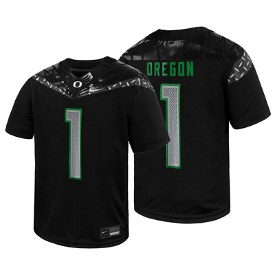 Nike Oregon Ducks Youth Replica Football Jersey - #1 - Black