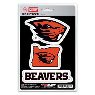 Oregon State Beavers Decals - 3 Pack