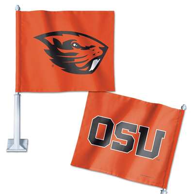 Oregon State Beavers Car Flag - Orange