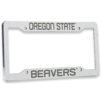 Oregon State Beavers Metal Chrome License Plate Fr