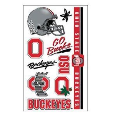 Ohio State Tattoo with Buckeye Leaf  Game Day Colors
