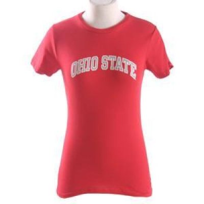 Ohio State Womens T-shirt - Ohio State Arched - By Champion - Scarlet