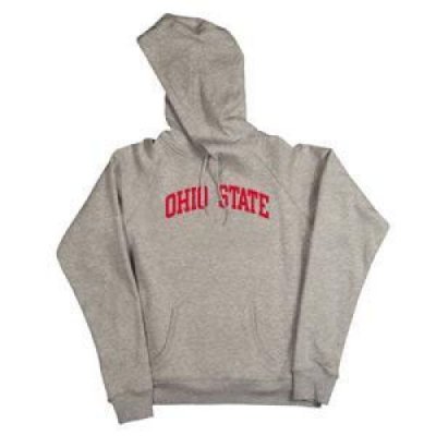 Ohio State Womens Hooded Sweatshirt - Ohio State Arched - By Champion - Oxford Heather