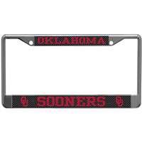 Oklahoma Sooners Metal License Plate Frame - Carbon Fiber