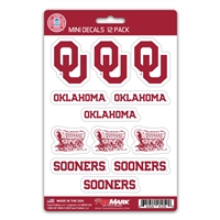 Oklahoma Sooners Mini Decals - 12 Pack