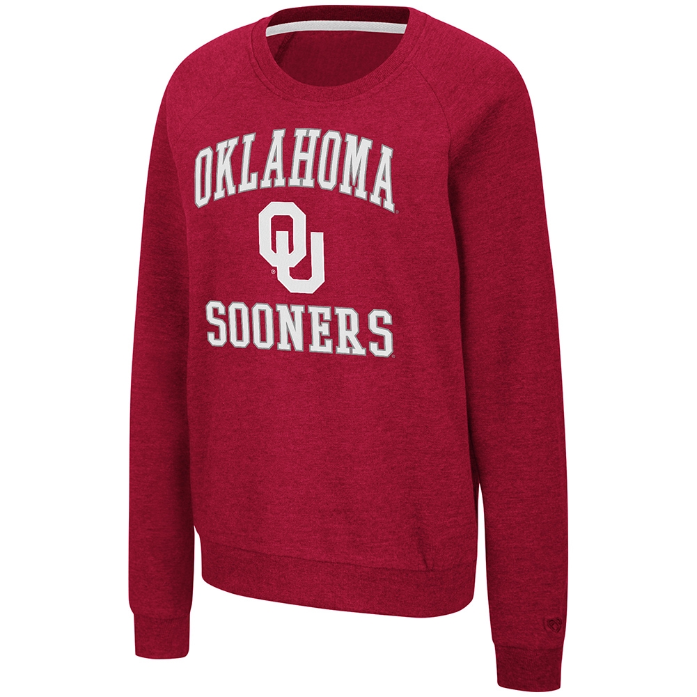 Oklahoma Sooners Women's Colosseum Genius Crewneck Sweatshirt