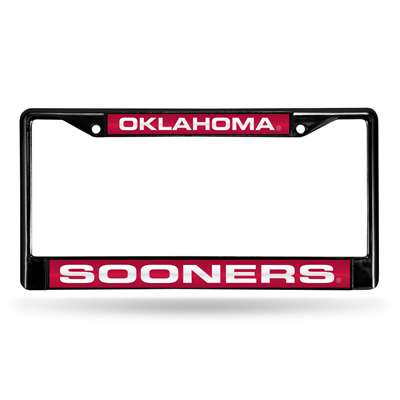 Oklahoma Sooners Inlaid Acrylic Black License Plate Frame
