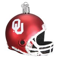 Oklahoma Sooners Glass Christmas Ornament - Football Helmet