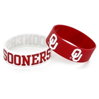 Oklahoma Sooners Wide Rubber Wristband - 2 Pack