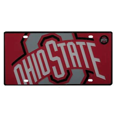 Ohio State Buckeyes Full Color Mega Inlay License Plate