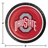 Be ready for game day! Cheer on your favorite college team with these full color, sturdy style, paper dinner plates. This set of 8 plates are a high quality addition to any gathering. Measures 8 3/4 inches. Officially licensed by the NCAA and manufactured