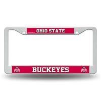 Ohio State Buckeyes White Plastic License Plate Frame